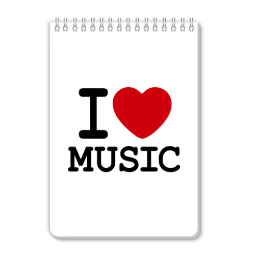 Блокнот с принтом I Love Music