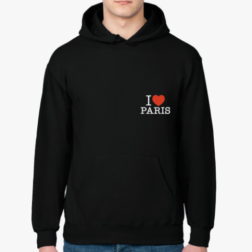 Толстовка худи с принтом Я люблю ПАРИЖ