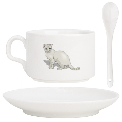 Кофейный набор с принтом кошечка