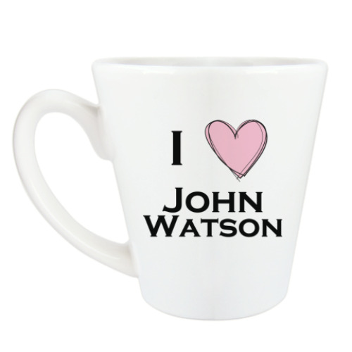 Чашка Латте с принтом I <3 John Watson