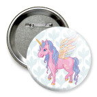 Значок 75 мм Красивый Единорог, Пегас