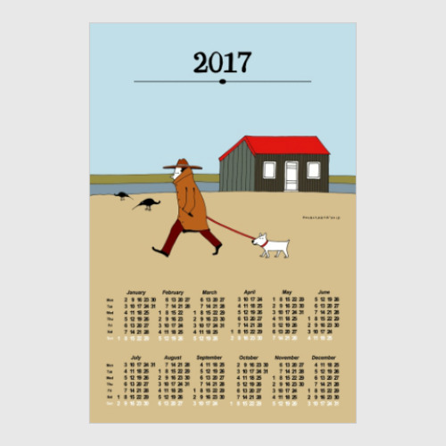 Постер с принтом Calendar 2017 Календарь