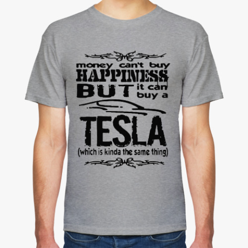 Футболка с принтом Tesla