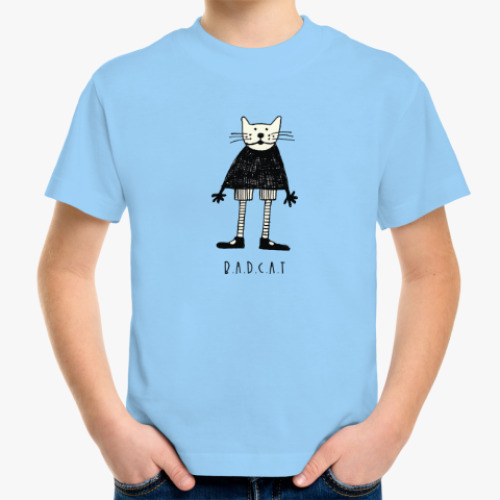 Детская футболка с принтом Bad Cat