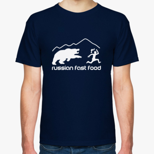 Футболка с принтом  Русский Фаст-Фуд