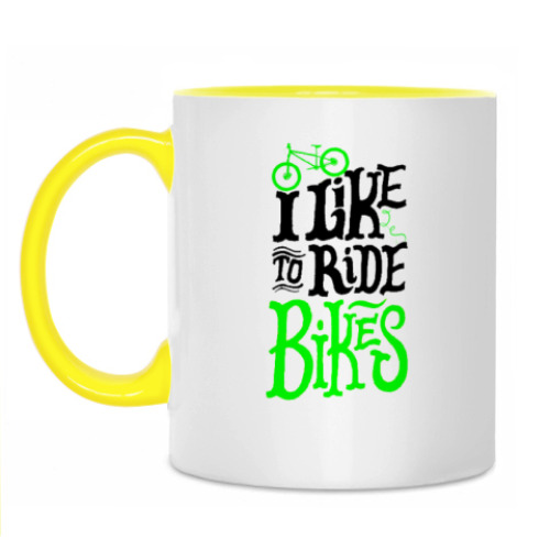 Кружка с принтом Bikes