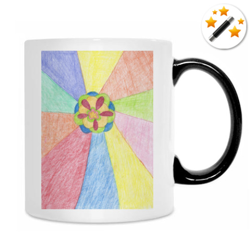 Кружка-хамелеон с принтом Цветок