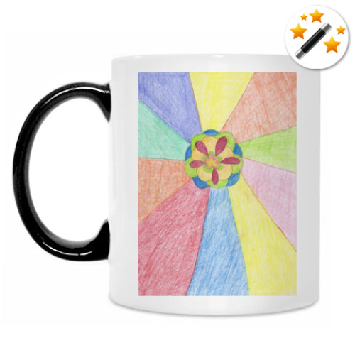 Кружка-хамелеон с принтом Цветок