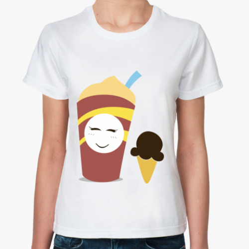 Классическая футболка с принтом  Symbols  /  Food