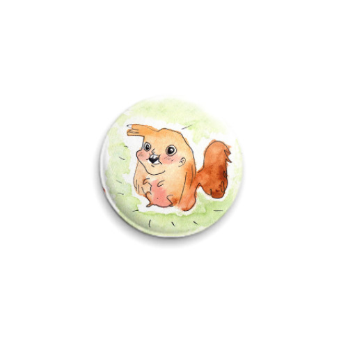 Значок 25мм с принтом Полубелка полуnixelpixel