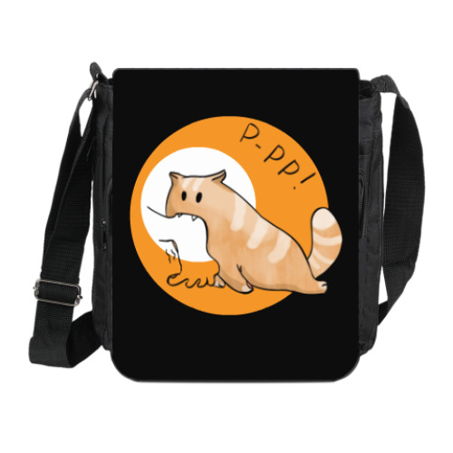 Сумка на плечо (мини-планшет) с принтом Кот Мягкот, рыжий живот!