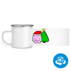 Кружка металлическая белая (круговая запечатка)