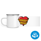 Кружка металлическая белая (круговая запечатка)