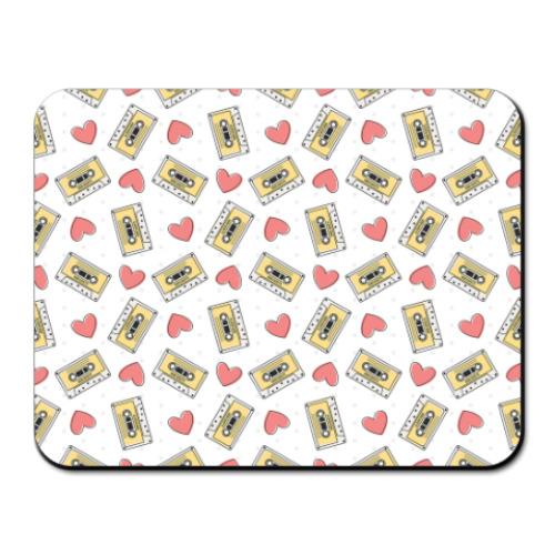 Коврик для мыши с принтом Audio Cassette and Heart