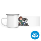 Кружка металлическая белая (круговая запечатка)