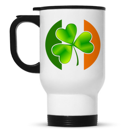 Кружка-термос с принтом Irish клевер