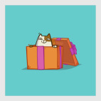 Постер 30 х 30 см Новокот — Пятничный Котик №36