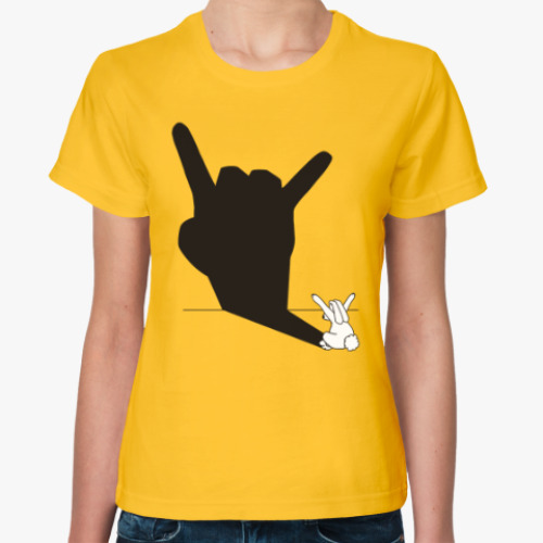 Женская футболка с принтом shadow of the rabbit