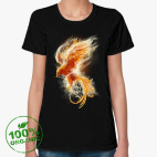 Женская футболка из органик-хлопка Птица Феникс Fenix bird