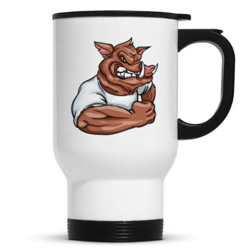 Кружка-термос с принтом Кабан