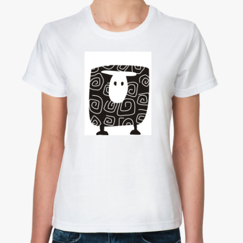 Классическая футболка с принтом BLACK SHEEP