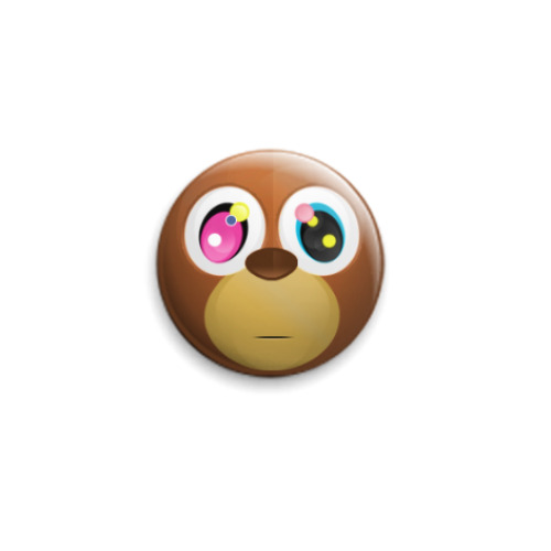 Значок 25мм с принтом Грустный мишка