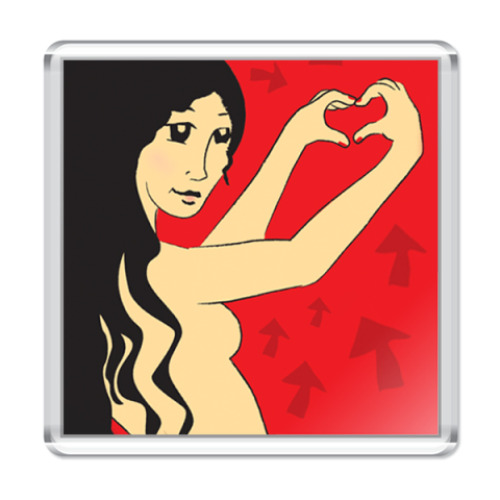 Магнит с принтом I love you