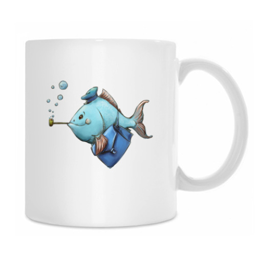 Кружка с принтом 'Счастливая рыба'