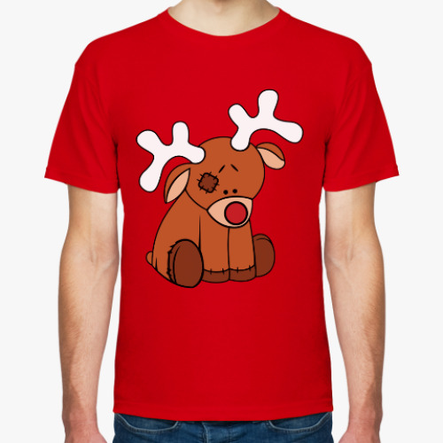Футболка с принтом Новогодний олень Teddy