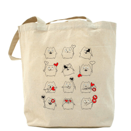 Сумка шоппер с принтом Мартовские коты