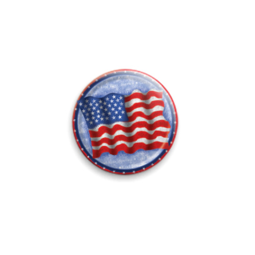 Значок 25мм с принтом USA Flag