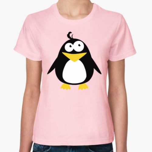 Женская футболка с принтом Стильный пингвин