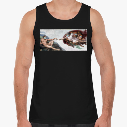 Майка с принтом СОТВОРЕНИЕ АДАМА / КОРОНАВИРУС