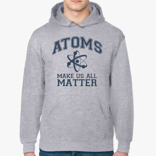 Толстовка худи с принтом Atoms make us all matter