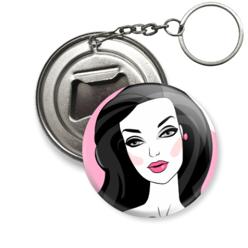 Брелок-открывашка с принтом Стильная кукла