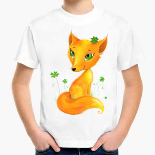 Детская футболка с принтом Лисенок