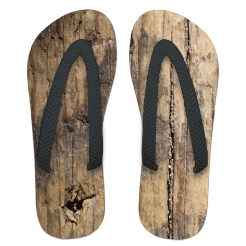 Шлепанцы (сланцы) с принтом Дерево