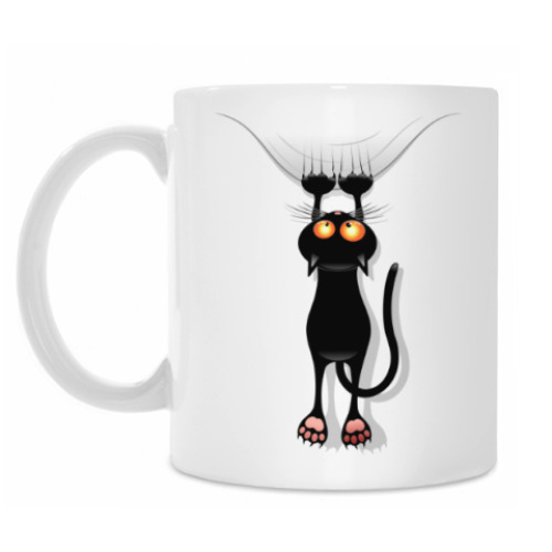 Кружка с принтом Черная кошка