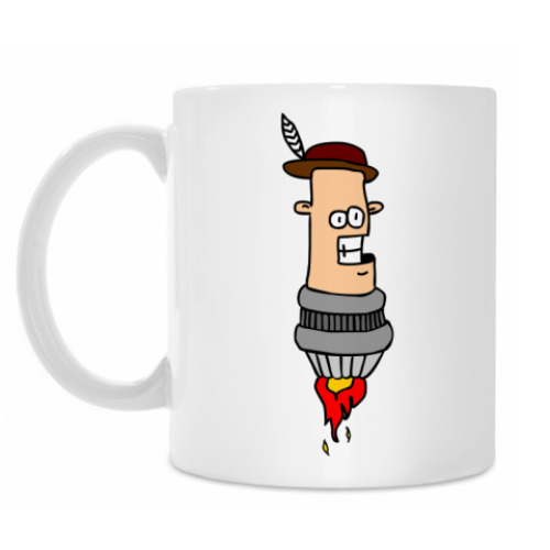 Кружка с принтом Человек -рокета