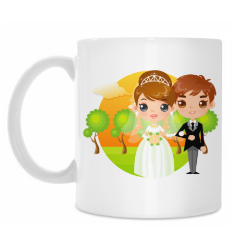 Кружка с принтом Молодожены