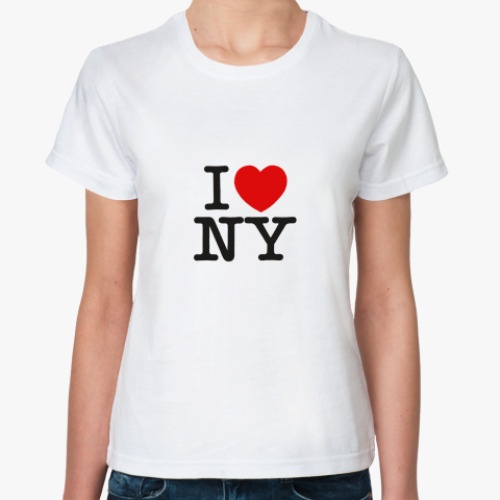 Классическая футболка с принтом NY