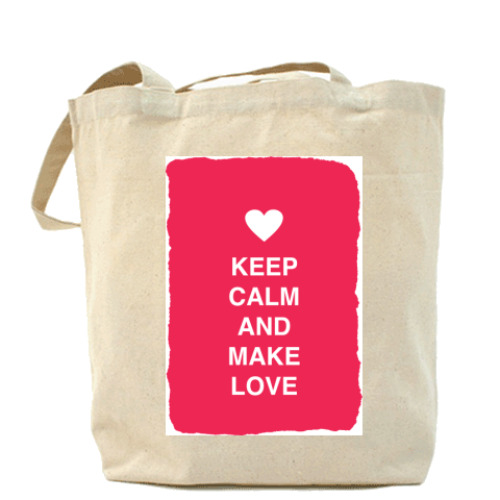 Сумка шоппер с принтом Keep calm and make love
