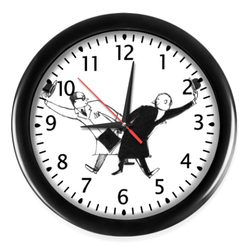 Настенные часы с принтом Bonjour