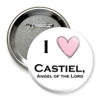 Значок 75 мм I love Castiel