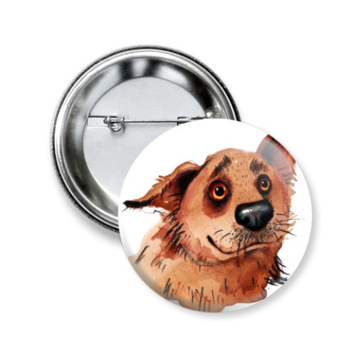 Значок 50мм с принтом Пёсик