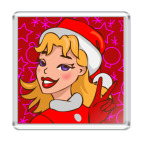 Магнит 6.5 x 6.5 см  Снегурочка Виктори