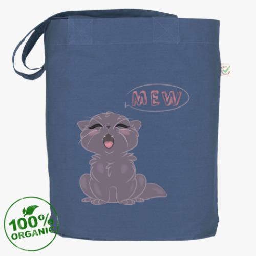 Сумка шоппер с принтом Мяумяу котик