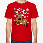 Классическая футболка Олень в грациозном прыжке