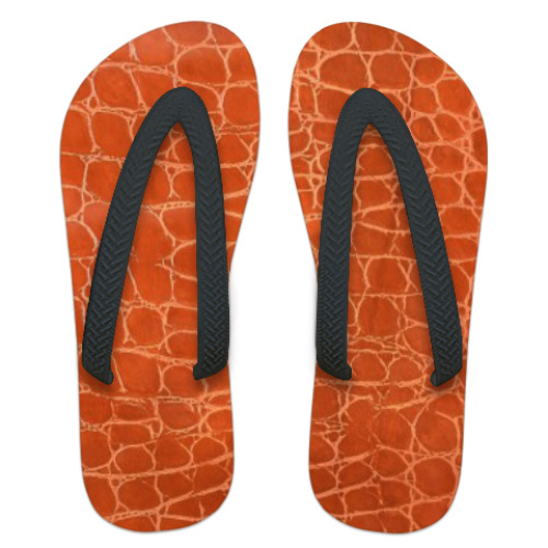 Шлепанцы (сланцы) с принтом Кожа