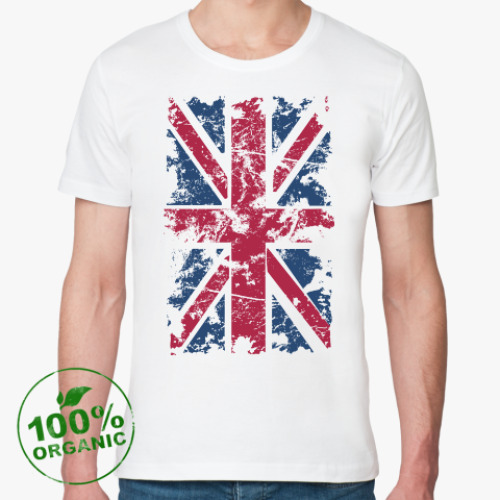 Футболка из органик-хлопка с принтом Флаг UK